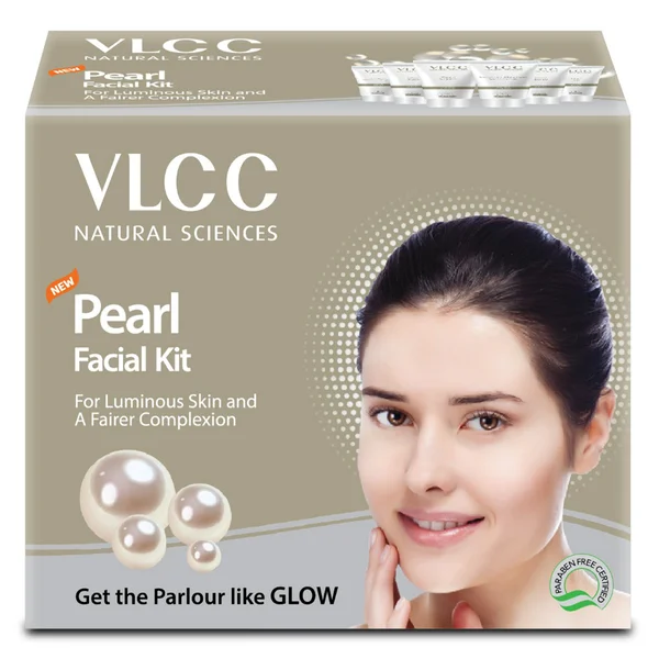 VLCC Pearl Facial Kit 1 Count | For Luminous Glow &amp; Fairer Complexion | Skin Glowing Facial Kit, Pack of 1