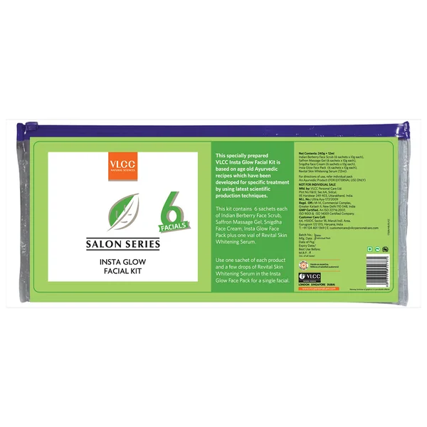 VLCC Insta Glow 6 Sessions Facial Kit, 1 Count, Pack of 1