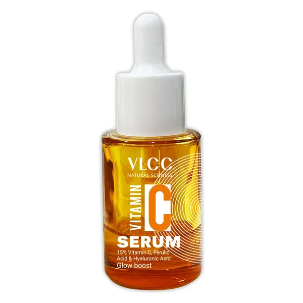 VLCC Vitamin C Serum 30 ml | 15% Vitamin C, Ferulic Acid &amp; Hyaluronic Acid | Boots Glow, Skin Hydration | Even Out Skin Complexion | Repair Skin | Reduce Fine Lines, Pack of 1