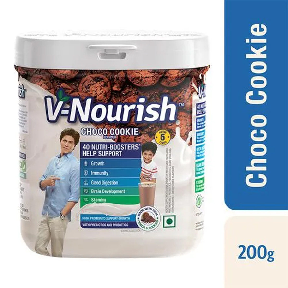 V-Nourish Choco Cookie Flavour Kids Nutrition Powder, 200 gm Jar, Pack of 1 V-Nourish Choco Cookie Flavour Kids Nutrition Powder, 200 gm Jar, Pack of 1