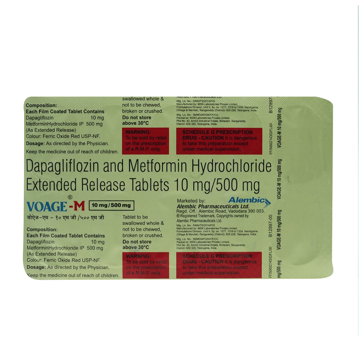 Voage-M 10 mg/500 mg Tablet 10's, Pack of 10 TABLETS Voage-M 10 mg/500 mg Tablet 10's, Pack of 10 TABLETS