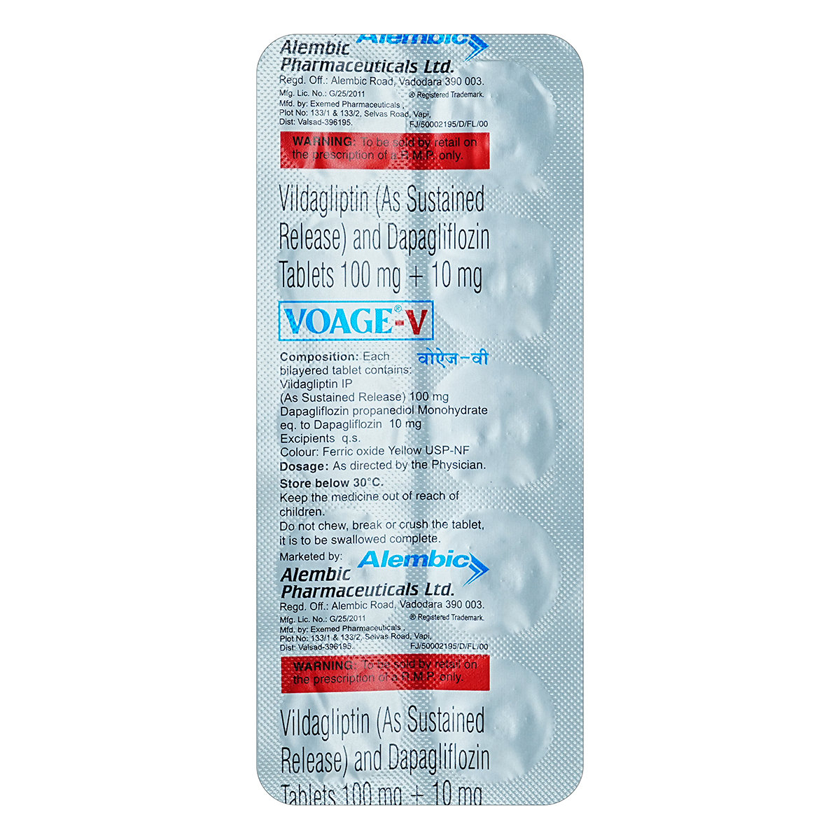 Voage-V 100 mg/10 mg Tablet 10's, Pack of 10 Voage-V 100 mg/10 mg Tablet 10's, Pack of 10