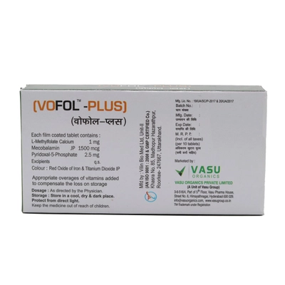 Vofol Plus Tablet 10's, Pack of 10 TABLETS