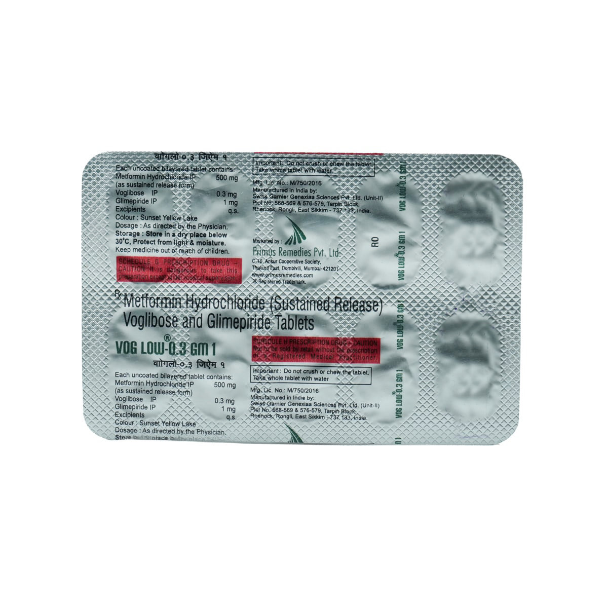 Vog Low-0.3 GM 1 Tablet 10's, Pack of 10 TABLETS Vog Low-0.3 GM 1 Tablet 10's, Pack of 10 TABLETS