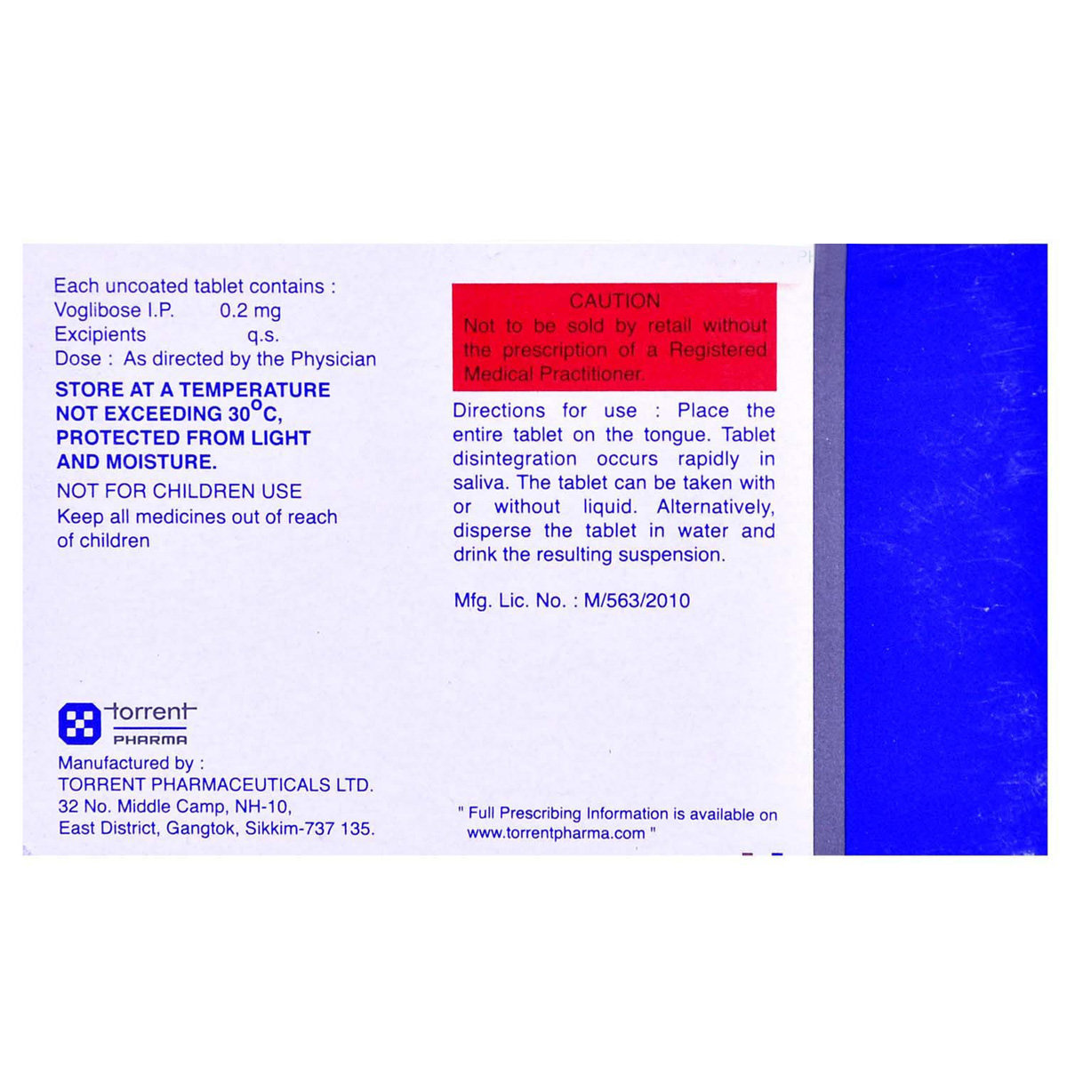 Voglitor MD 0.2 Tablet 15's, Pack of 15 TABLETS Voglitor MD 0.2 Tablet 15's, Pack of 15 TABLETS