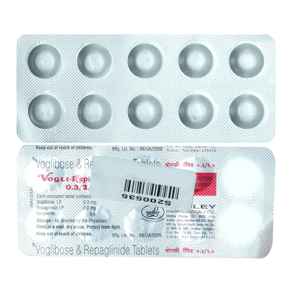 Vogli-Rapid 0.3 mg/2 mg Tablet 10's