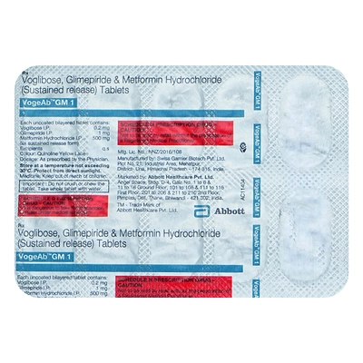 Vogeab Gm 1 Tab 10'S, Pack of 10 TABLETS