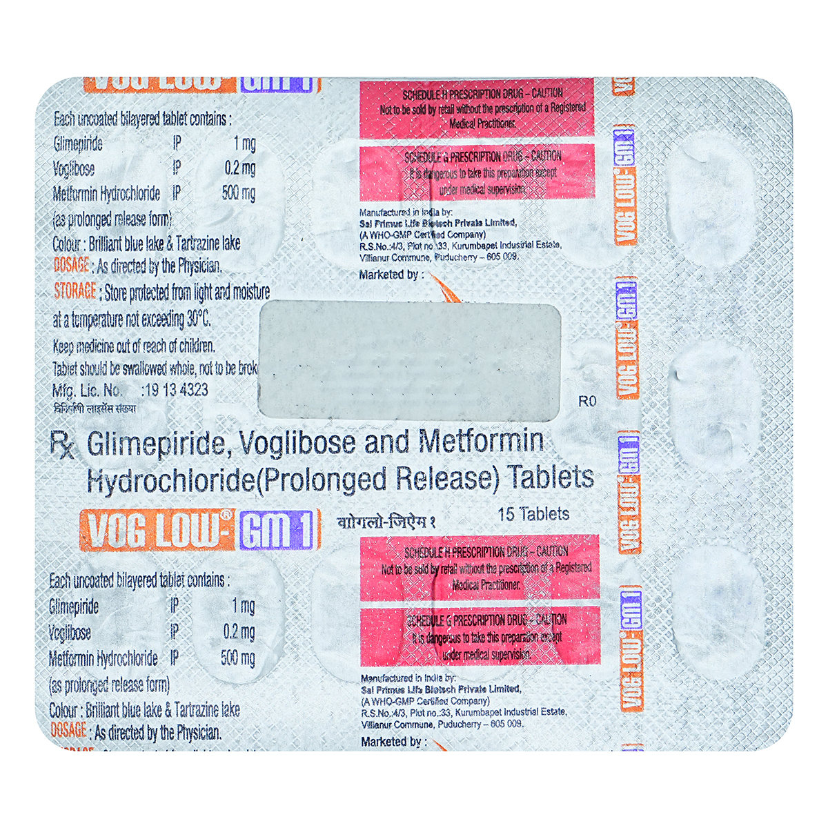 Vog Low-GM 1 Tablet 15's, Pack of 15 TabletS Vog Low-GM 1 Tablet 15's, Pack of 15 TabletS