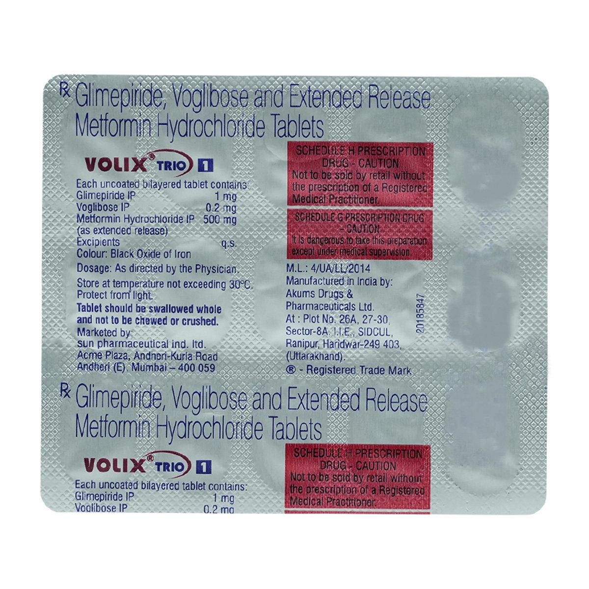 Volix Trio 1 Tablet 15's, Pack of 15 TabletS Volix Trio 1 Tablet 15's, Pack of 15 TabletS