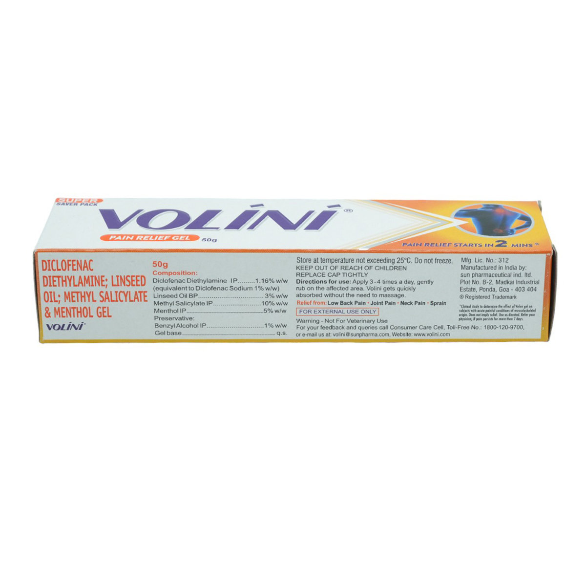 Volini Super Pain Relief Gel 50 gm, Pack of 1 Gel Volini Super Pain Relief Gel 50 gm, Pack of 1 Gel