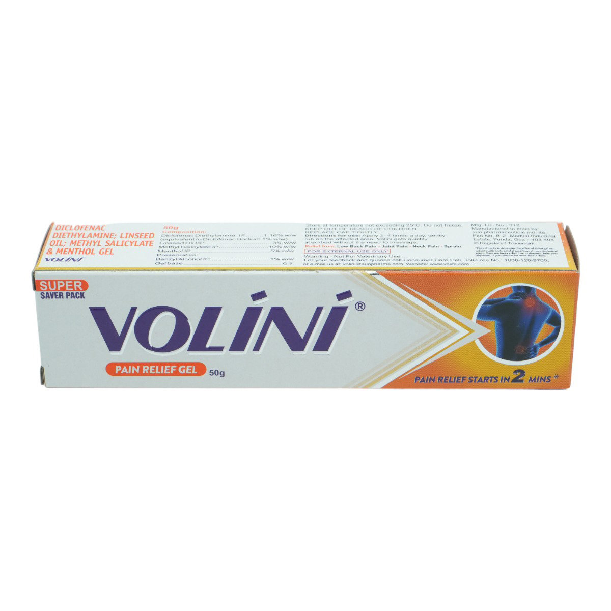 Volini Super Pain Relief Gel 50 gm, Pack of 1 Gel Volini Super Pain Relief Gel 50 gm, Pack of 1 Gel
