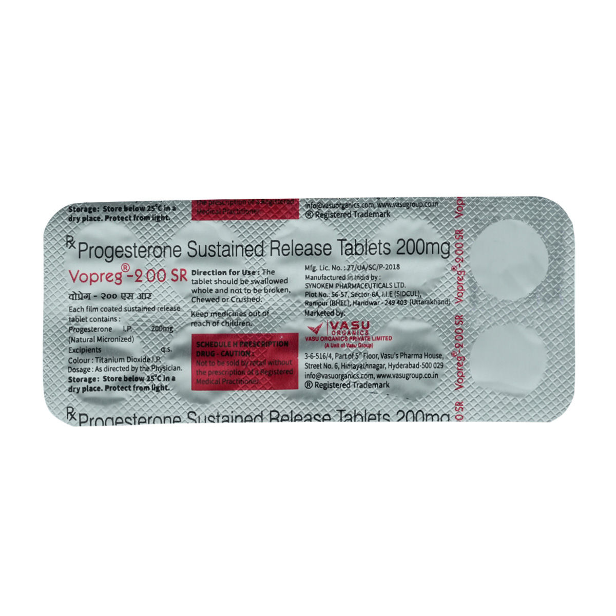 Vopreg 200 SR Tablet 10's Price, Uses, Side Effects, Composition ...