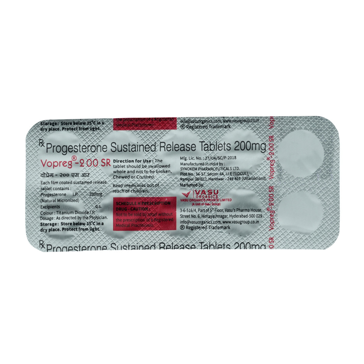 Vopreg 200 SR Tablet 10's, Pack of 10 TabletS Vopreg 200 SR Tablet 10's, Pack of 10 TabletS