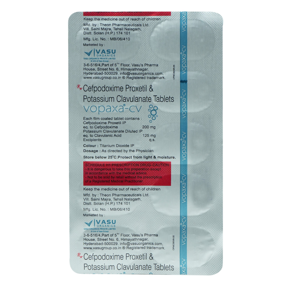 Vopaxa-CV Tablet 10's, Pack of 10 TABLETS Vopaxa-CV Tablet 10's, Pack of 10 TABLETS