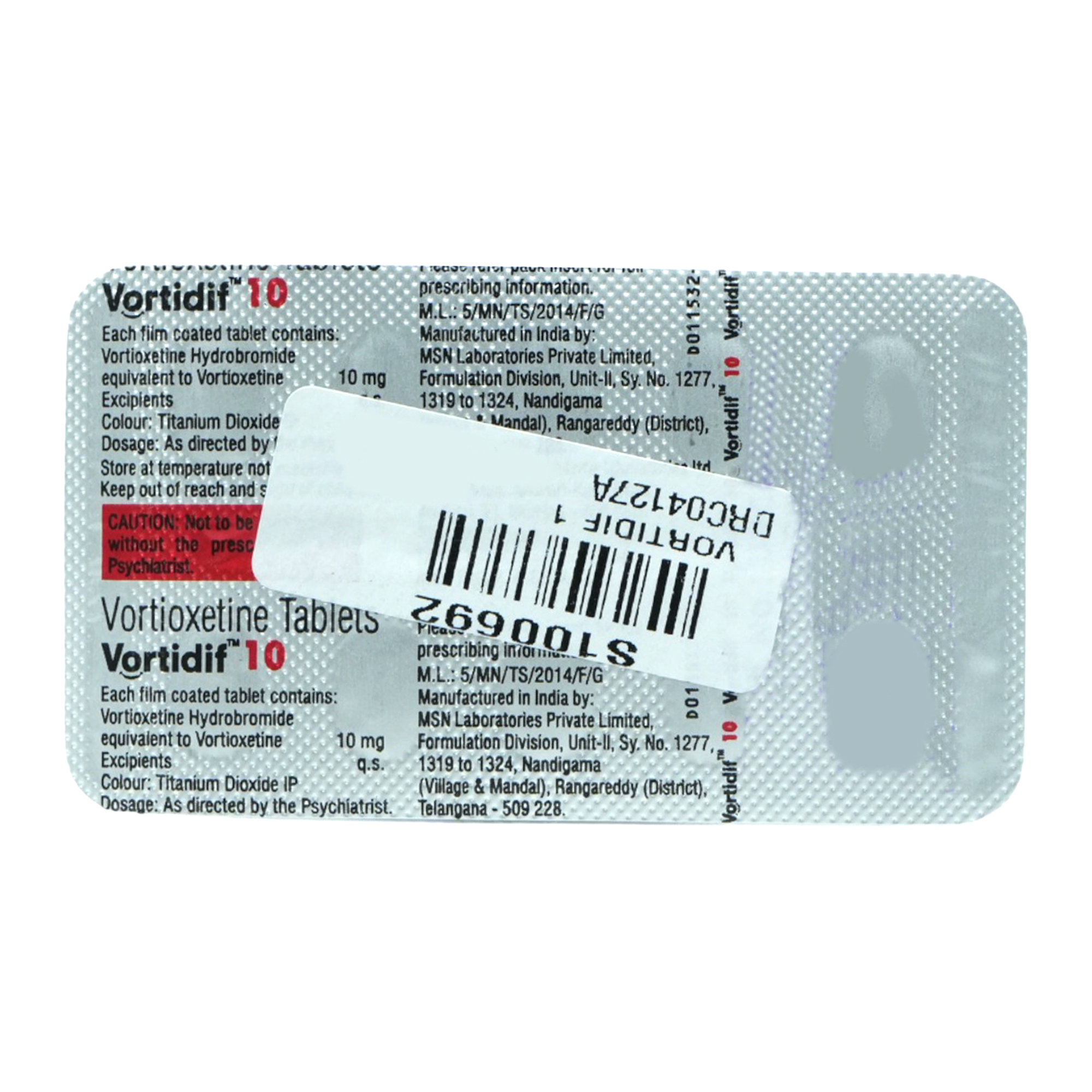Vortidif 10 Tablet 10's, Pack of 10 TabletS Vortidif 10 Tablet 10's, Pack of 10 TabletS