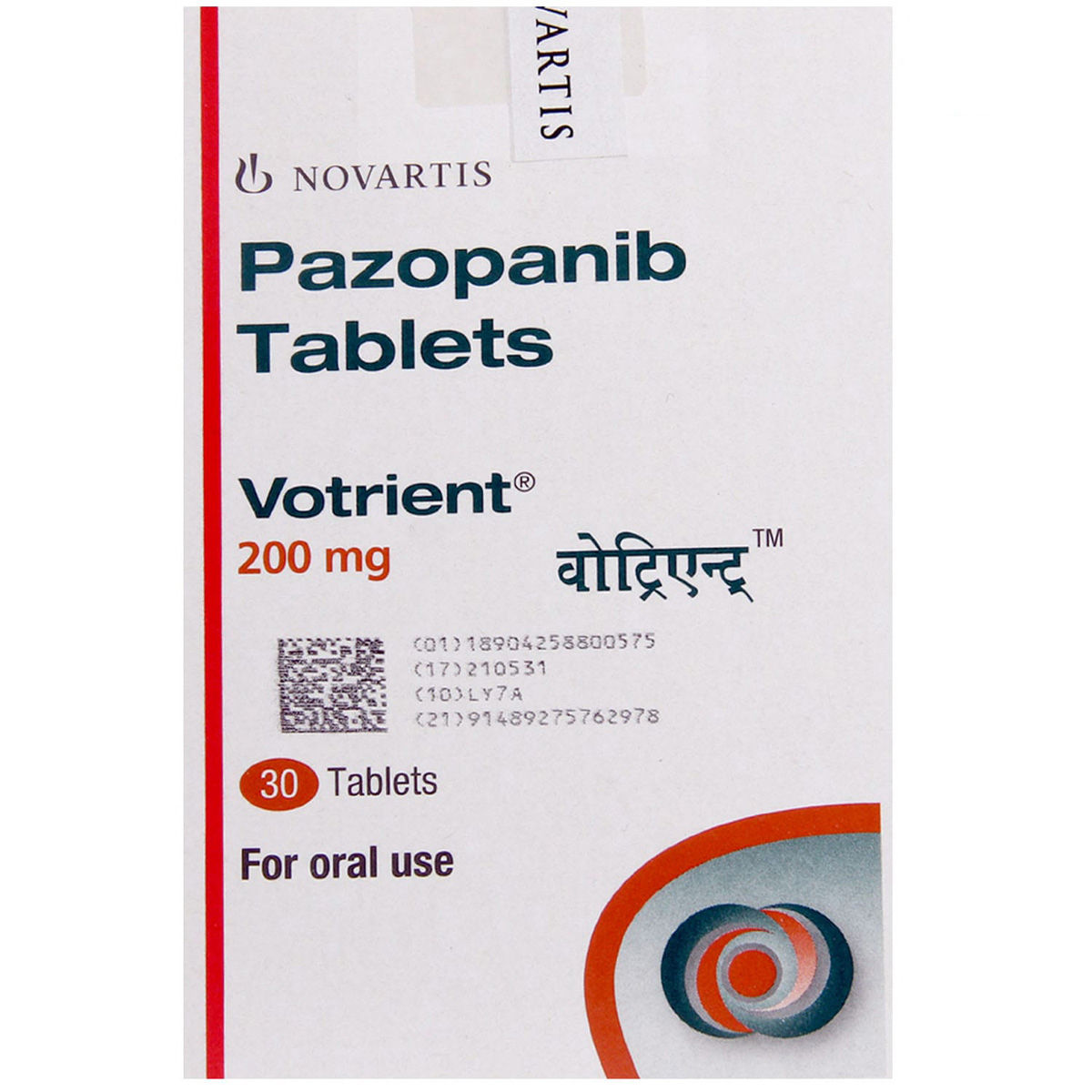 Buy Votrient 200 mg Tablet 30's Online