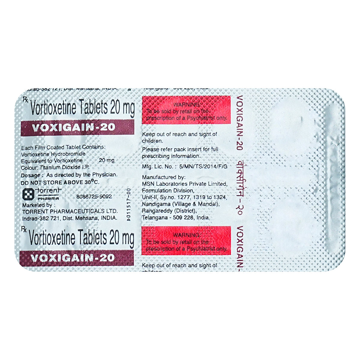 Voxigain-20 Tablet 10's, Pack of 10 TabletS Voxigain-20 Tablet 10's, Pack of 10 TabletS