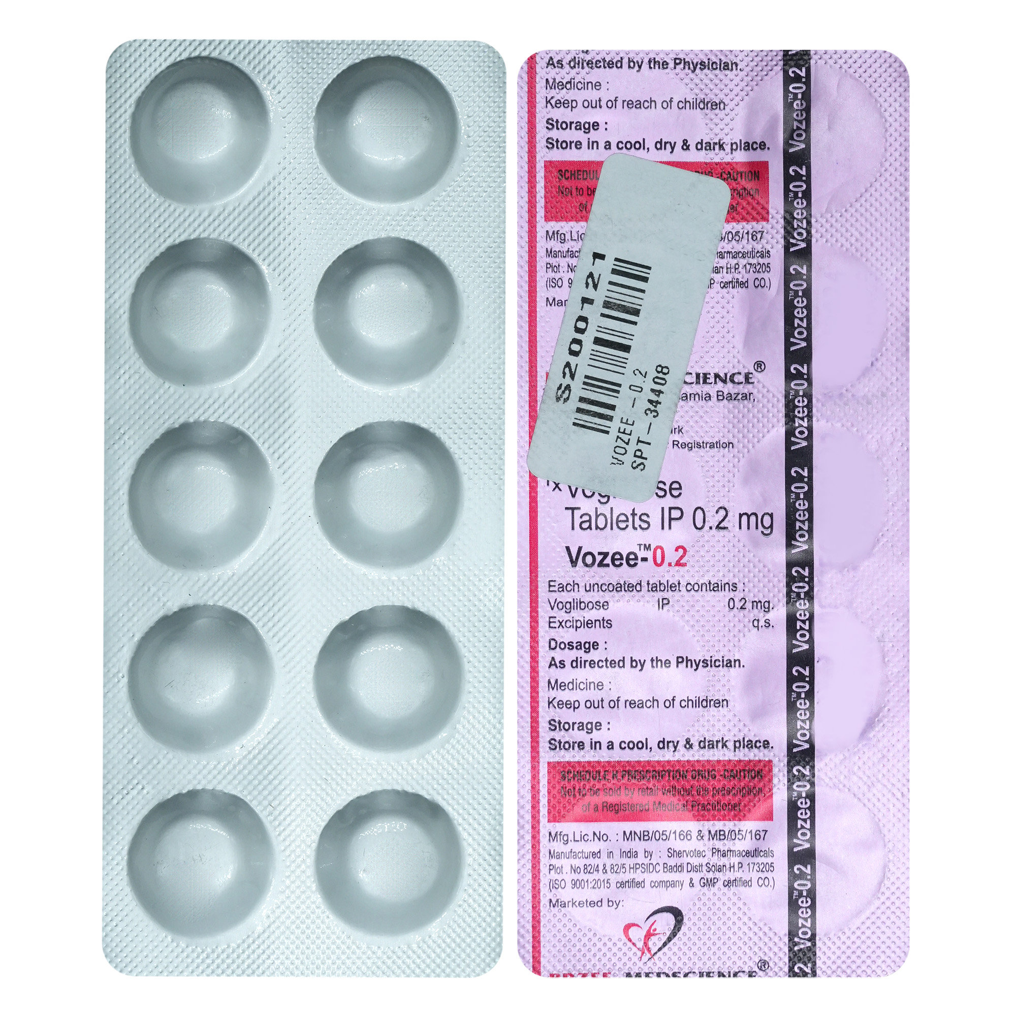 Vozee-0.2 Tablet 10's, Pack of 10 TABLETS Vozee-0.2 Tablet 10's, Pack of 10 TABLETS