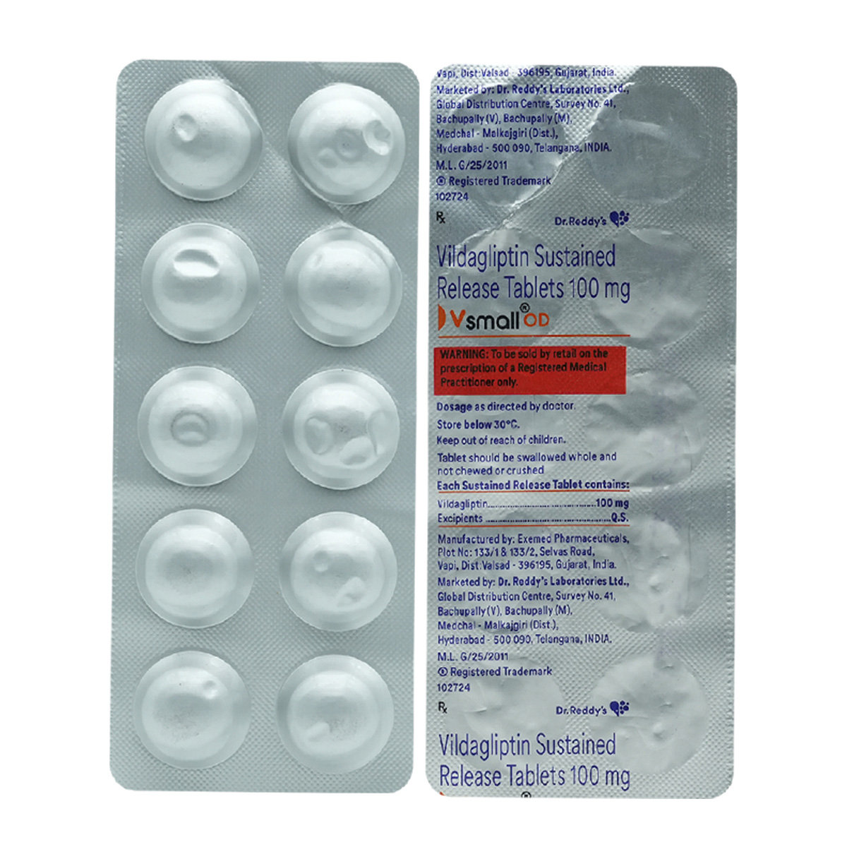 V Small OD 100 Tablet 10's, Pack of 10 TABLETS V Small OD 100 Tablet 10's, Pack of 10 TABLETS