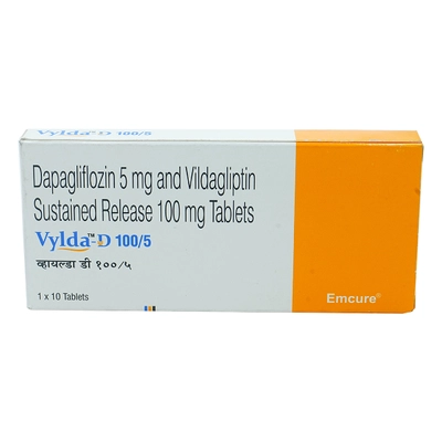 Vylda-D 100 mg/5 mg Tablet 10's, Pack of 10 TabletS