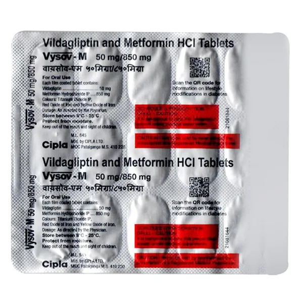 Vysov-M 50 mg/850 mg Tablet 15's