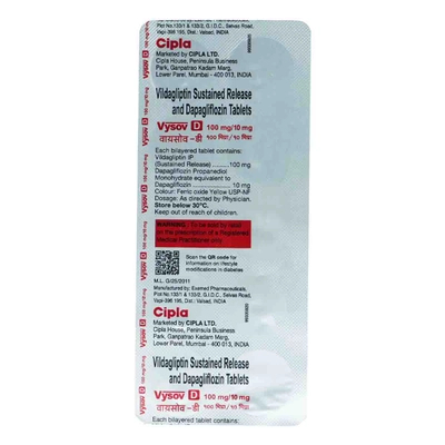 Vysov D 100 mg/10 mg Tablet 10's, Pack of 10 TabletS