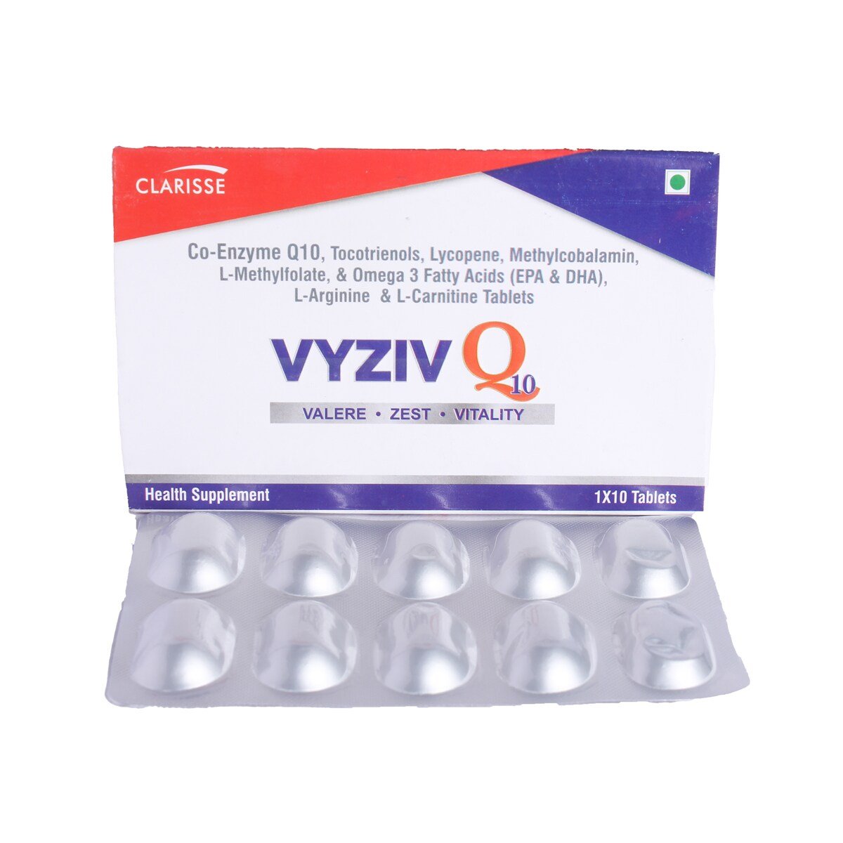 Vyziv Q10 Tablet 10's, Pack of 10 Vyziv Q10 Tablet 10's, Pack of 10