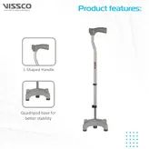 Vissco Quadripod Walking Stick, 1 Count, Pack of 1