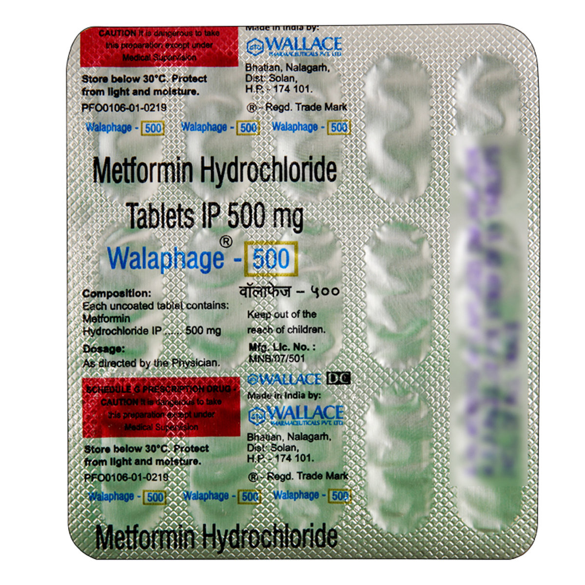 Walaphage-500 mg Tablet 15's, Pack of 15 TabletS Walaphage-500 mg Tablet 15's, Pack of 15 TabletS