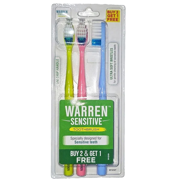 Warren Orthodontic Toothbrush, 3 Count