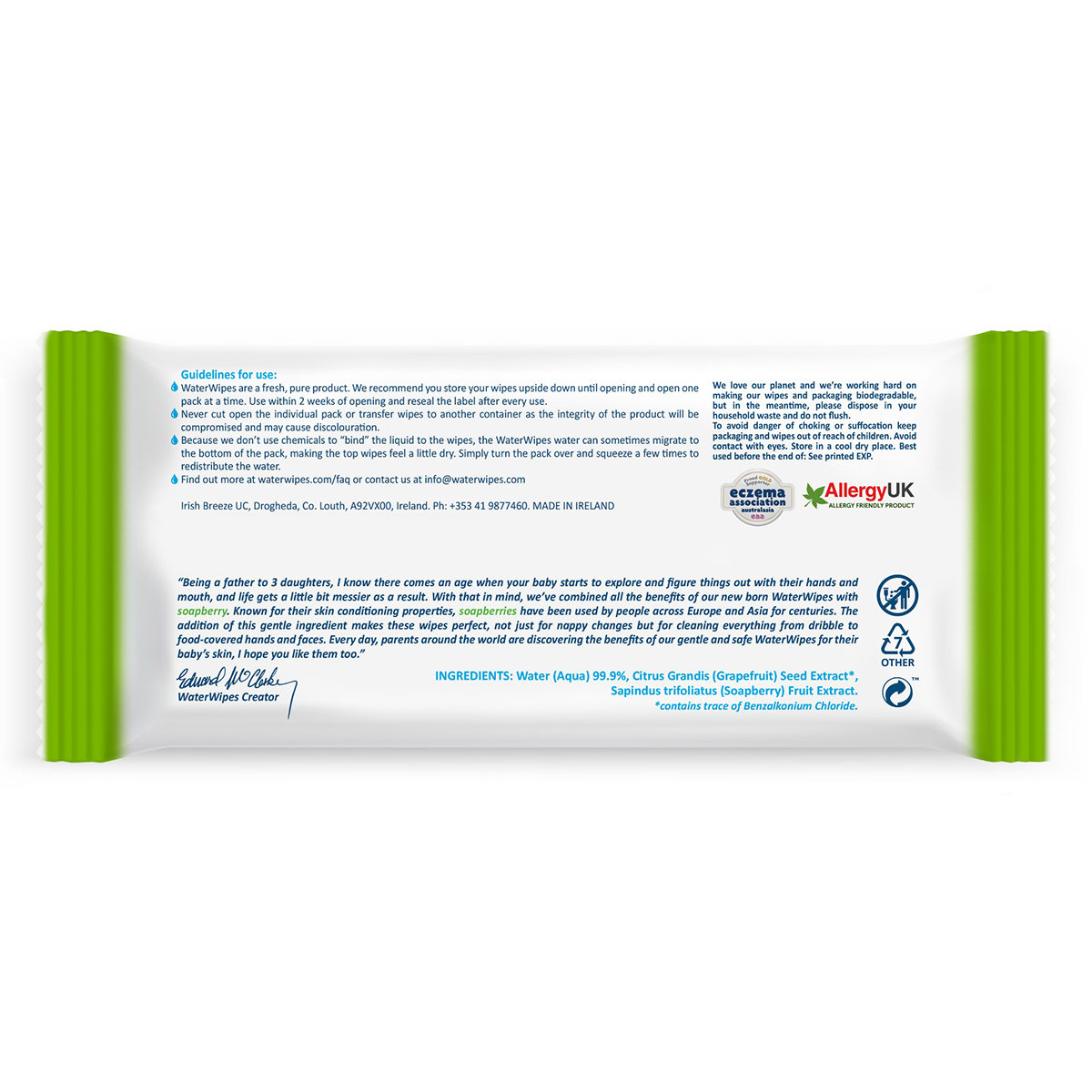 WaterWipes Soapberry Extract Baby Wipes, 60 Count, Pack of 1 WaterWipes Soapberry Extract Baby Wipes, 60 Count, Pack of 1