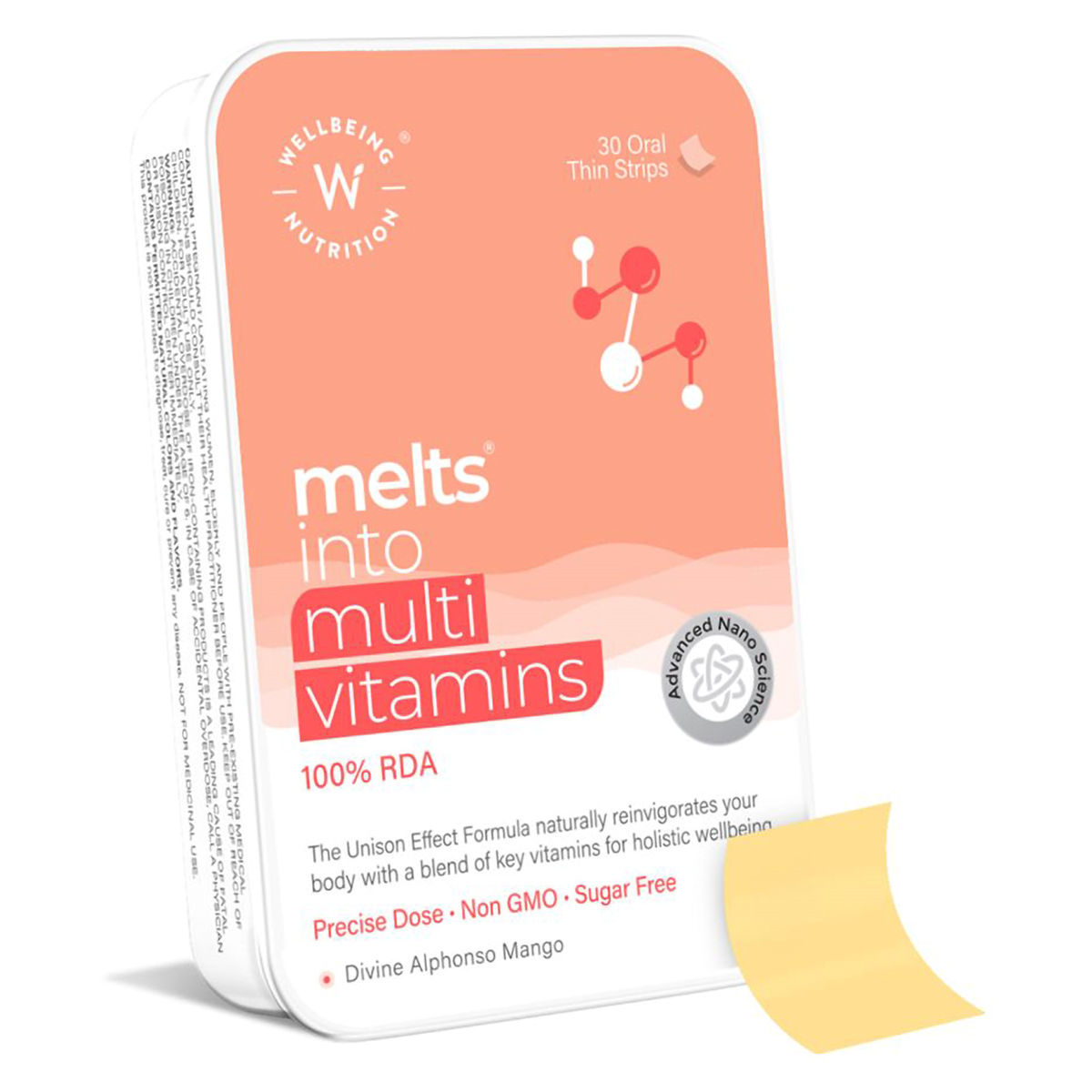 Buy Wellbeing Nutrition Melts Into Multi Vitamins Alphonso Mango Flavour Sugar Free, 30 Strips Online
