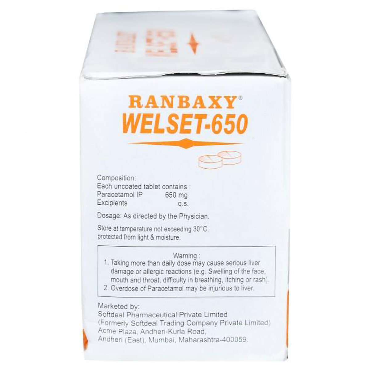 Welset 650 Tablet 10's, Pack of 10 TABLETS Welset 650 Tablet 10's, Pack of 10 TABLETS