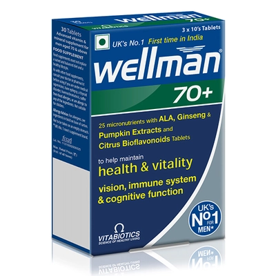 Wellman 70+ Health Supplement for Men, 30 Tablets, Pack of 30