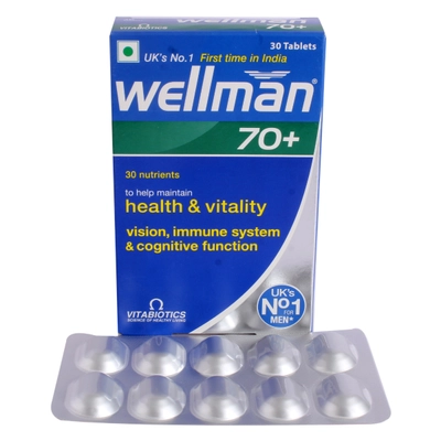 Wellman 70+ Health Supplement for Men, 30 Tablets, Pack of 30