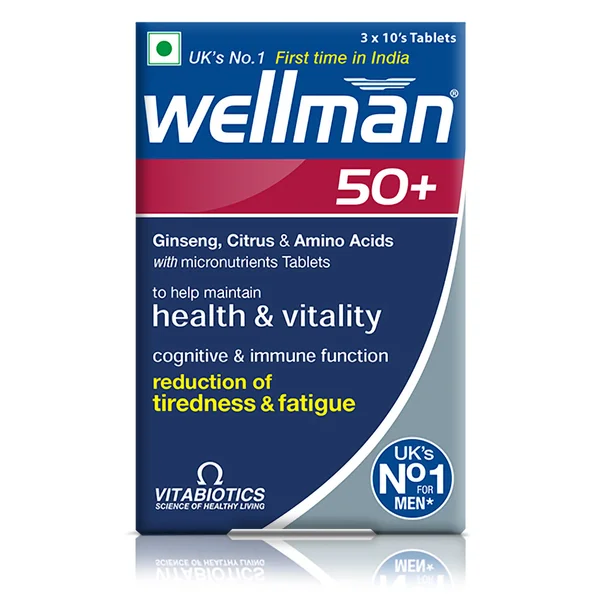 Wellman 50+ Health Supplement for Men, 10 Tablets