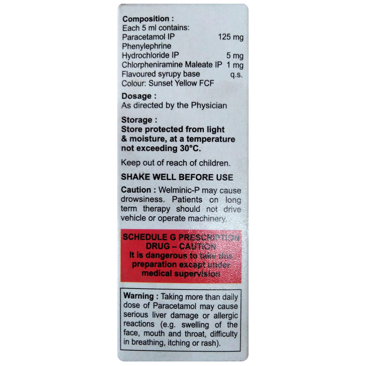 Welminic-P 125 Syrup 60 ml, Pack of 1 Syrup Welminic-P 125 Syrup 60 ml, Pack of 1 Syrup