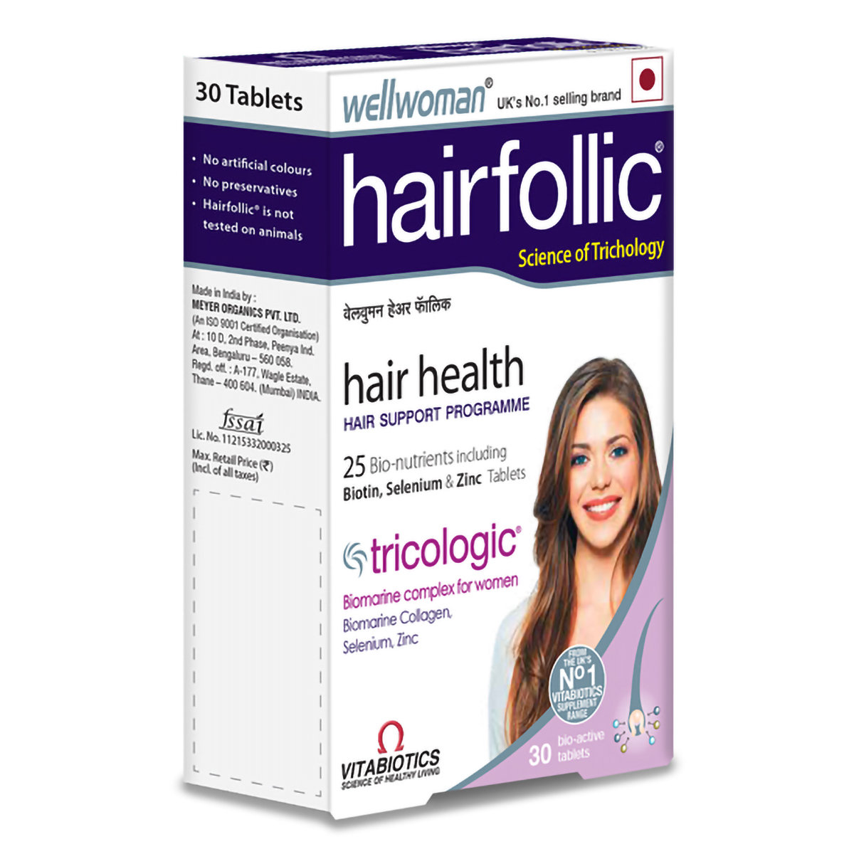 Wellwoman Hairfollic Hair Supplement, 30 Tablets, Pack of 1 Wellwoman Hairfollic Hair Supplement, 30 Tablets, Pack of 1