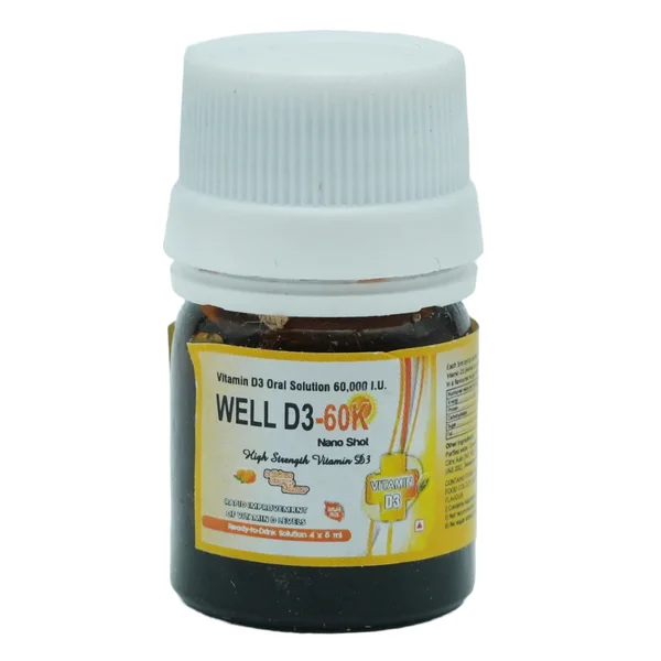 Well D3-60K Sugar Free Nano Orange Flavour Solution 5 ml