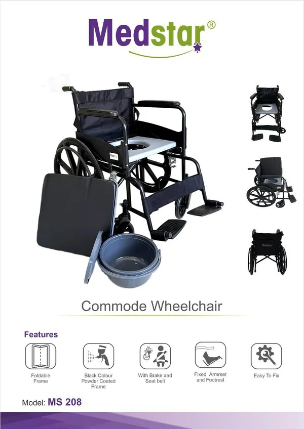 Medstar Wheel Chair With Commode MS 208 