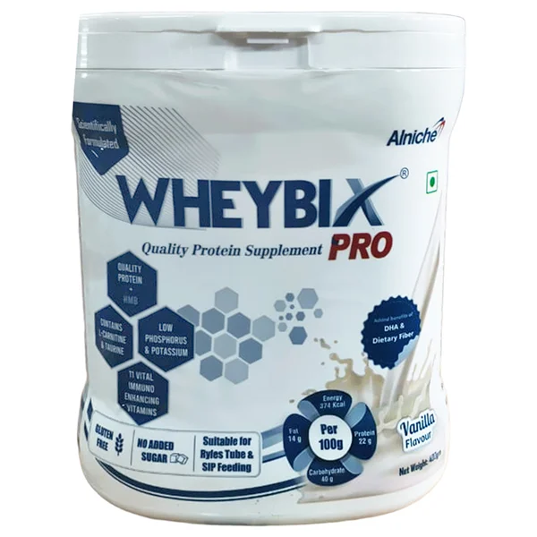 Wheybix Pro Vanilla Flavour Powder Jar, 400 gm