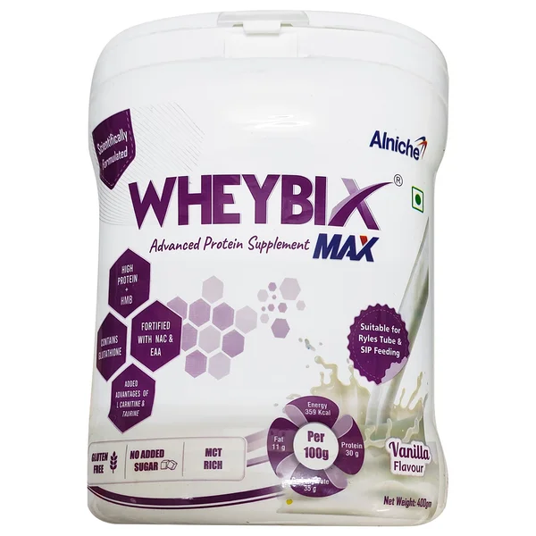 Wheybix Max Sugar free Vanilla Flavour Powder, 400 gm