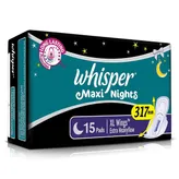 Whisper Maxi Night Sanitary Pads XL, 15 Count, Pack of 1