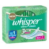 Whisper Ultra Wings Sanitary Pads XL+, 7 Count, Pack of 1