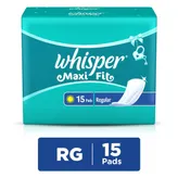 Whisper Maxi Fit Sanitary Regular Pads, 15 Count, Pack of 1