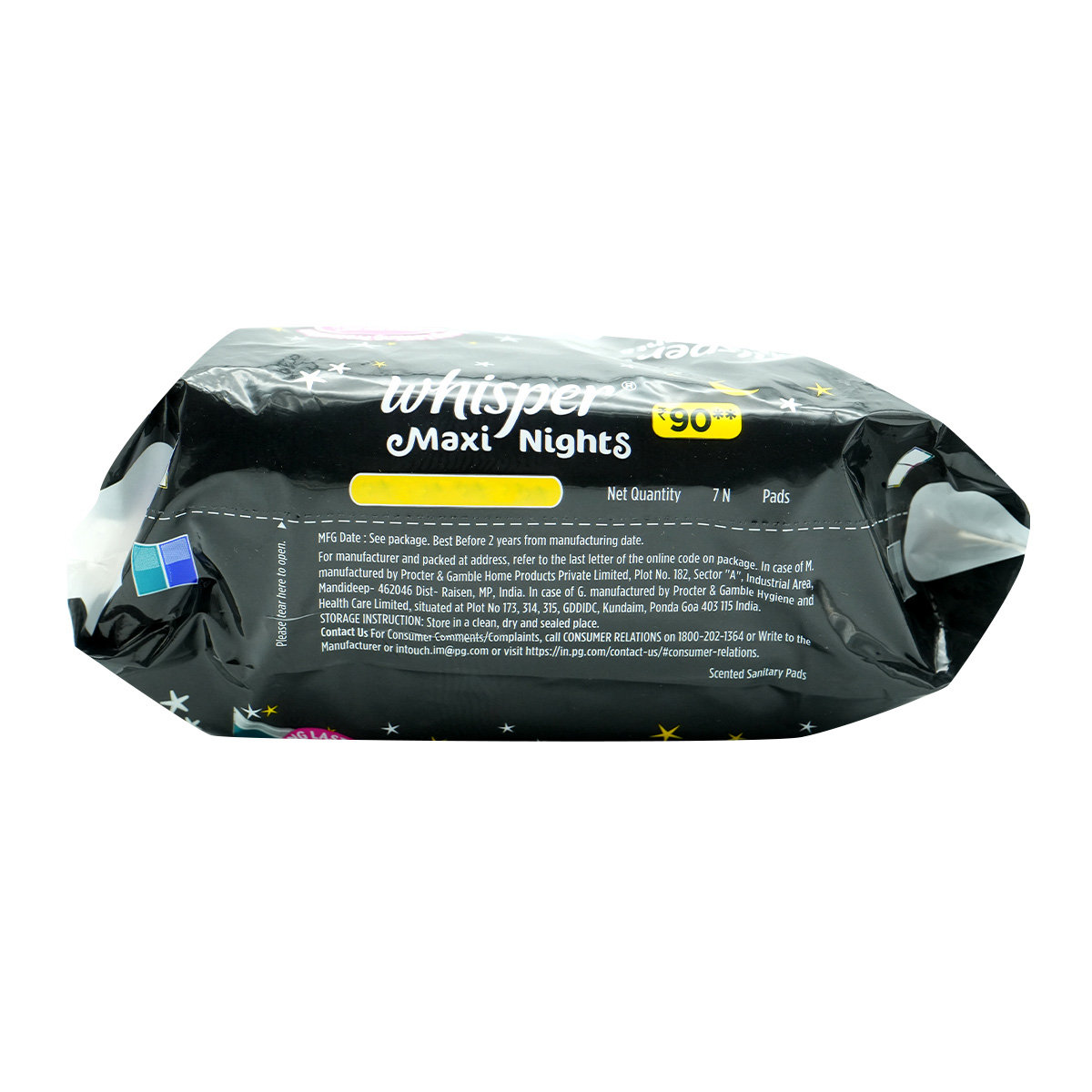 Whisper Maxi Nights WIngs Sanitary Pads XL, 7 Count, Pack of 1 Whisper Maxi Nights WIngs Sanitary Pads XL, 7 Count, Pack of 1