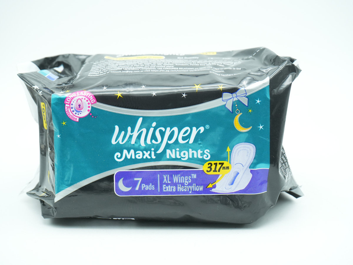 Whisper Maxi Nights WIngs Sanitary Pads XL, 7 Count, Pack of 1 Whisper Maxi Nights WIngs Sanitary Pads XL, 7 Count, Pack of 1