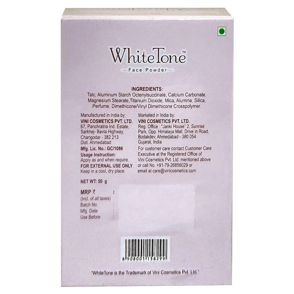 White Tone Face Powder, 50 gm, Pack of 1 White Tone Face Powder, 50 gm, Pack of 1