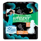 Whisper Bindazzz Nights Sanitary Pads, Xl+ (Pack of 30+30) Napkins