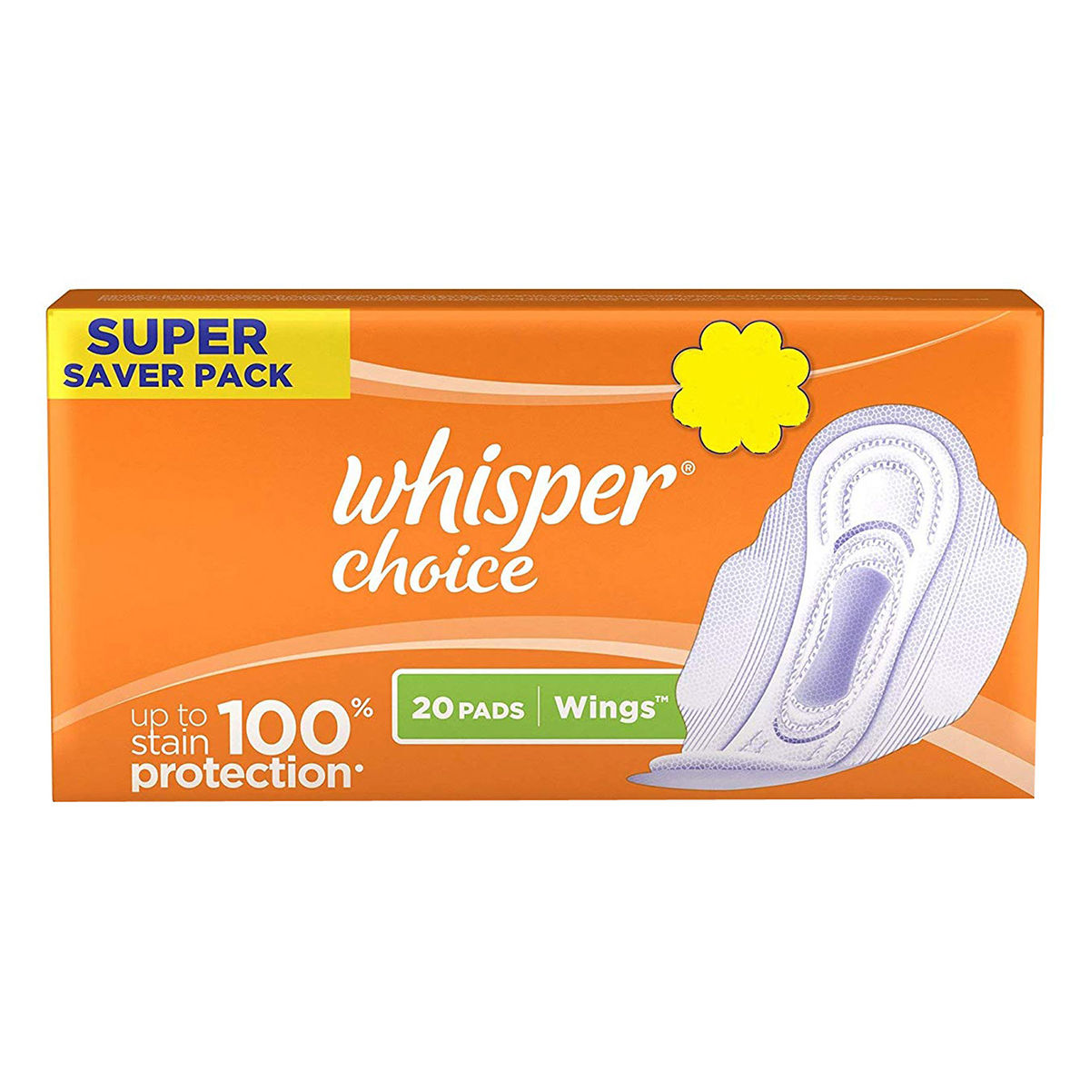 Buy Whisper Choice Wings Sanitary Pads, 20 Count Online